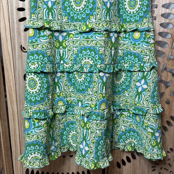 Anthropologie Green and Yellow Patterned Dress - Picture 3 of 8
